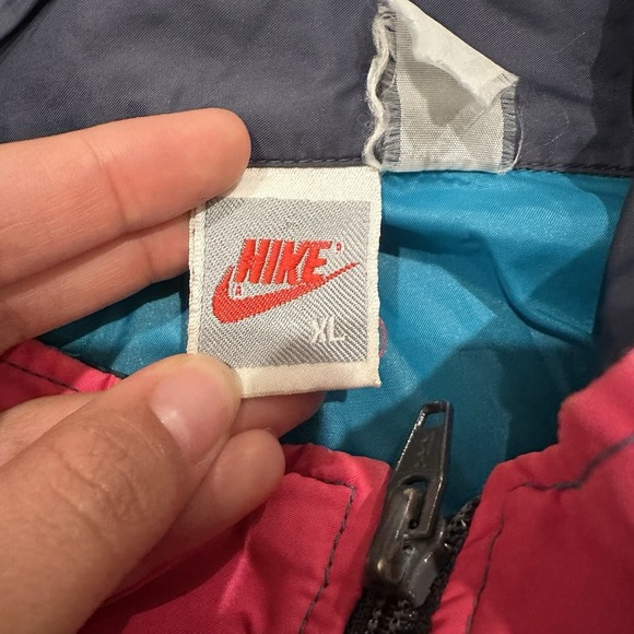 Vintage Nike Windrunner Windbreaker Jacket Teal Blue Hooded Full Zip Mens XL 90s - Picture 8 of 15